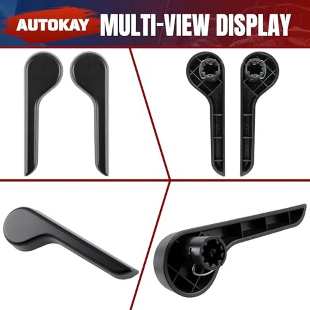Seat recliner lever handle set with left and right handle views