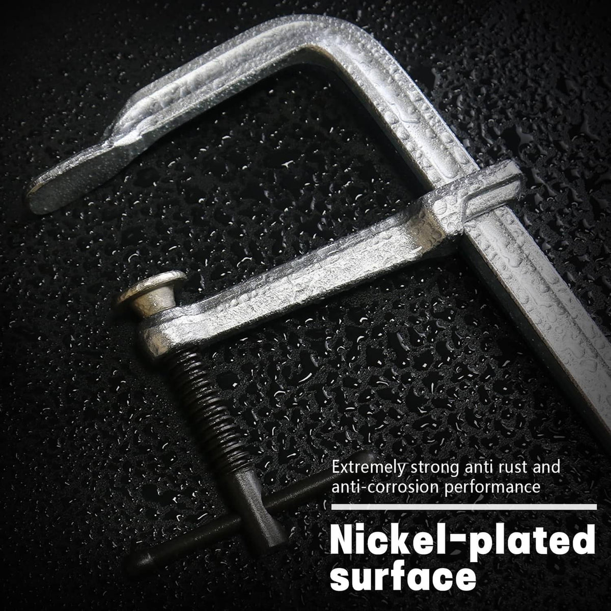 Silver U-bolt clamp with threaded screw and crossbar, anti-rust plated finish