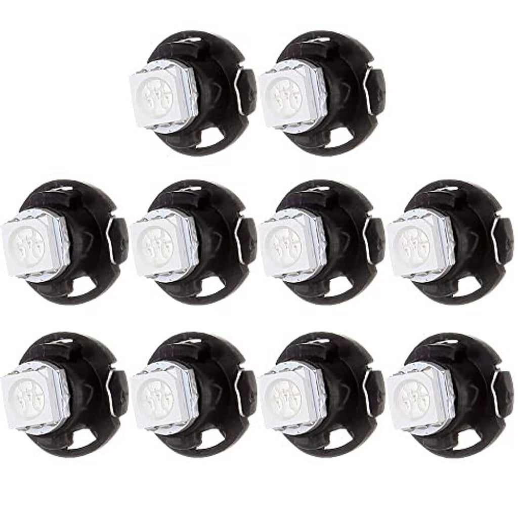 10-pack of black-cased white LED wedge bulbs with square front LED lens