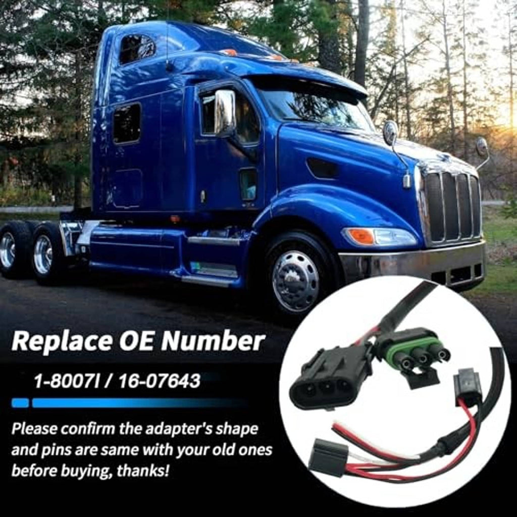 Headlight connector wiring harness pigtail replacement with multiple plug ends