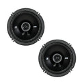 KICKER black 6.5-inch coaxial car speakers, circular grille with dual-driver setup