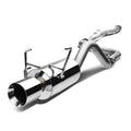 Stainless steel cat-back exhaust system with twin muffler and polished exhaust tips