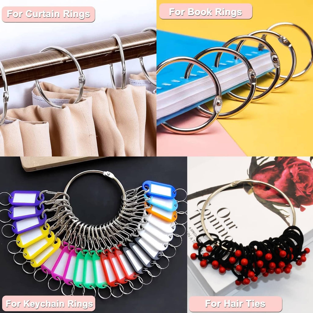 Nickel-plated silver loose-leaf binder rings set for page organizing