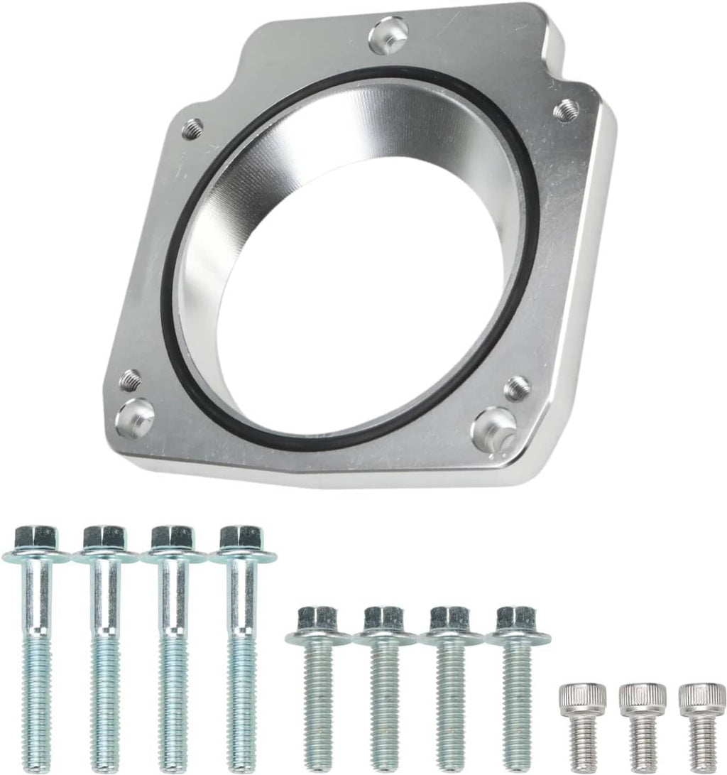 Throttle body adapter sealing ring with black rubber gasket, metal plate and bolts