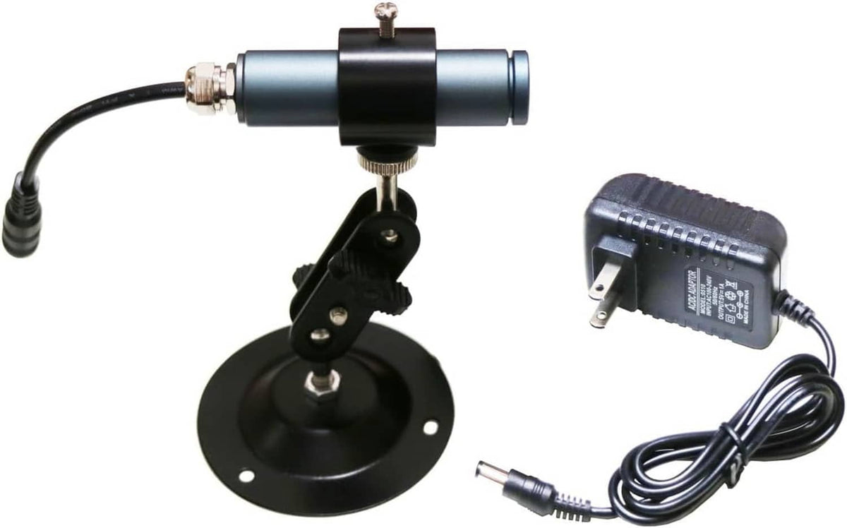 Laser line module with wall mount, power adapter, and attached cable set