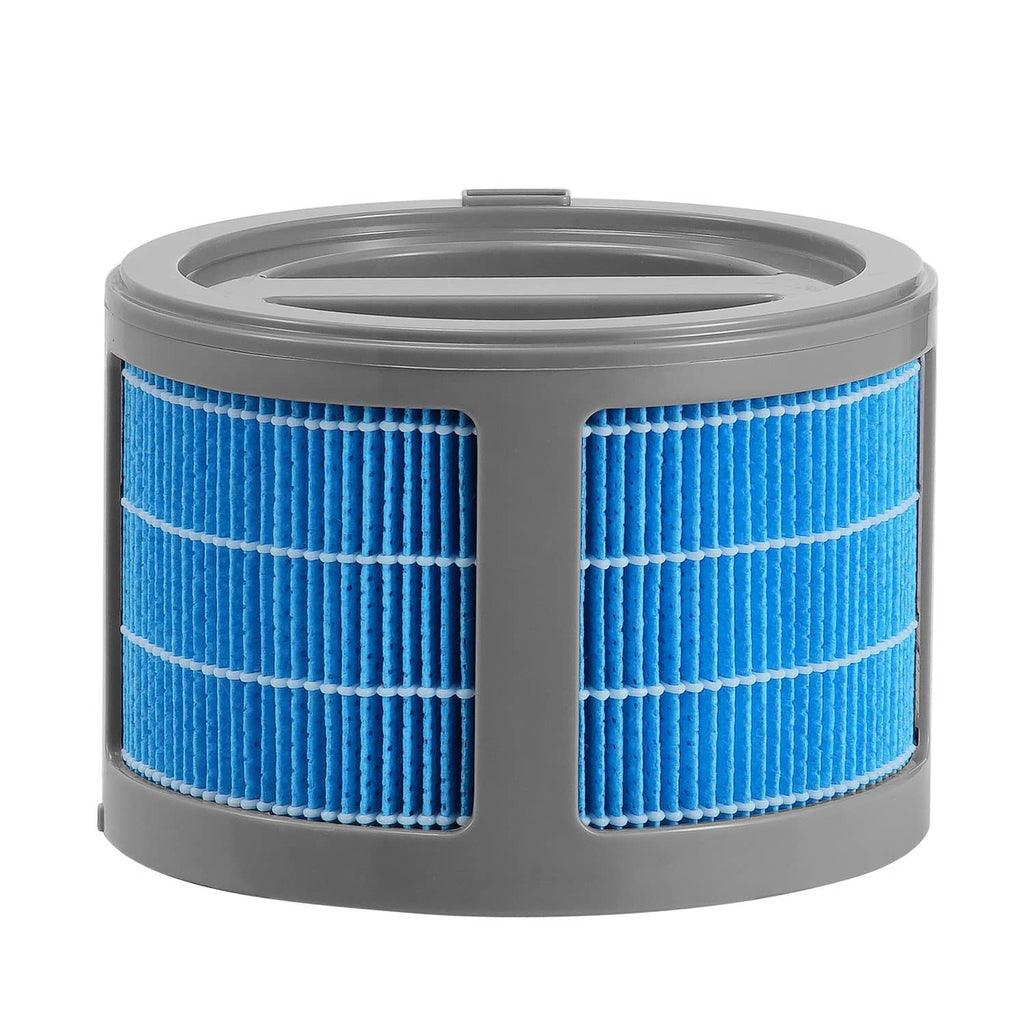 2-pack evaporative humidifier replacement filters, blue pads with gray housing and top opening