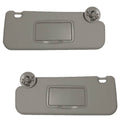 Gray sun visor with rectangular mirror cover and round mounting mounts, PM Plastic
