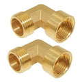 90-degree elbow pipe fitting in forged brass, with 3/4 in NPT female x male threads
