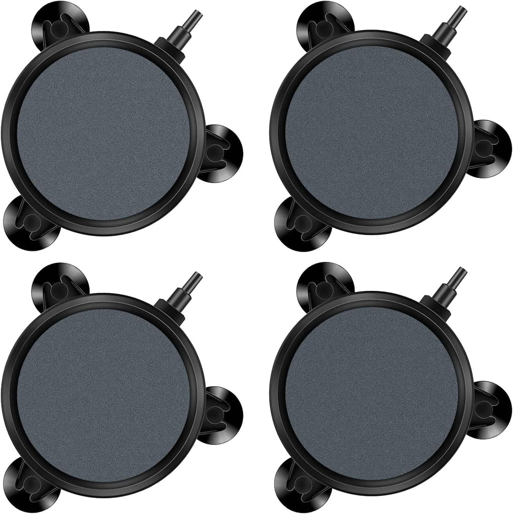 Black air stone disc diffuser with hose outlet and three suction cups