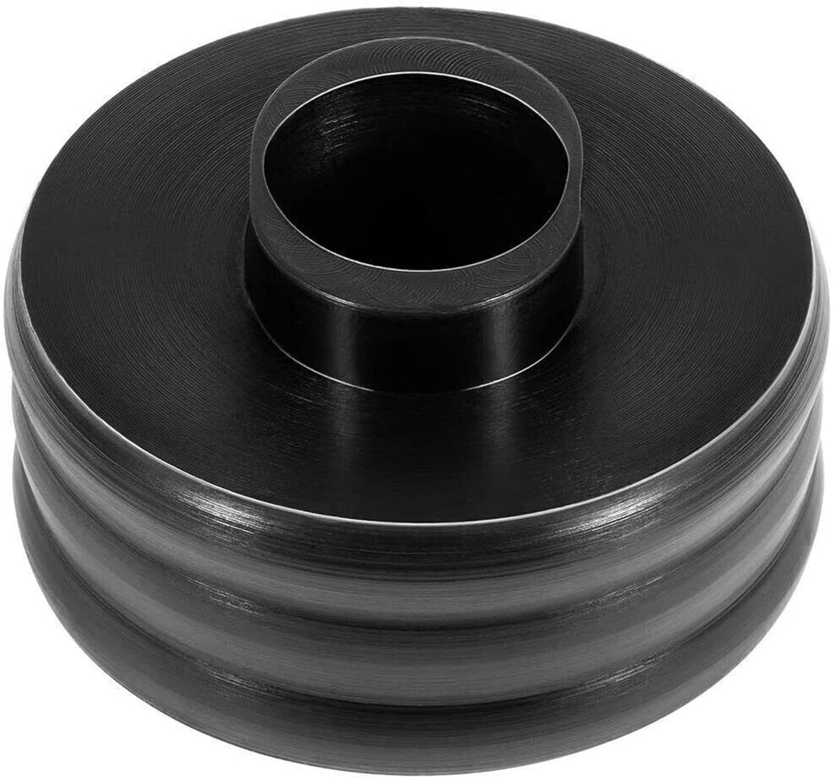 Black rubber body mount bushing, close-up