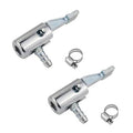 Metal lock-on air chuck for tire inflator, chrome finish with clamp collar