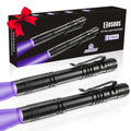 2-pack black UV pen flashlights with silver head and COSOOS-style product box