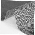 Gray PVC drainage flooring mat with raised diamond mesh and rolled edge