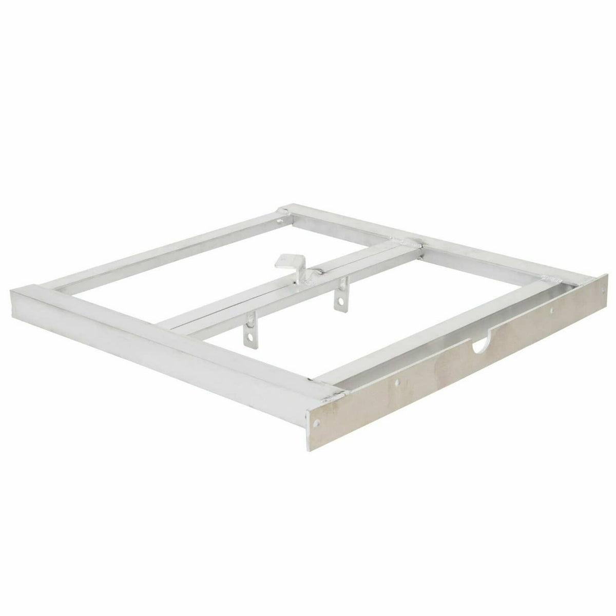 Aluminum 36V golf cart battery tray frame, flat open platform with raised supports