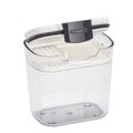 Clear 1.5-cup airtight storage container with white lid and locking clamp