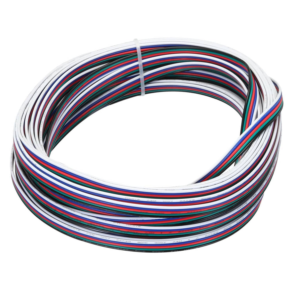 Tinned copper 5-conductor electrical wire, neatly coiled with multicolor insulated strands