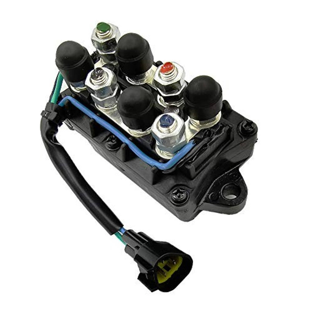 Boat tilt-trim power relay module with metal terminals and multi-wire harness