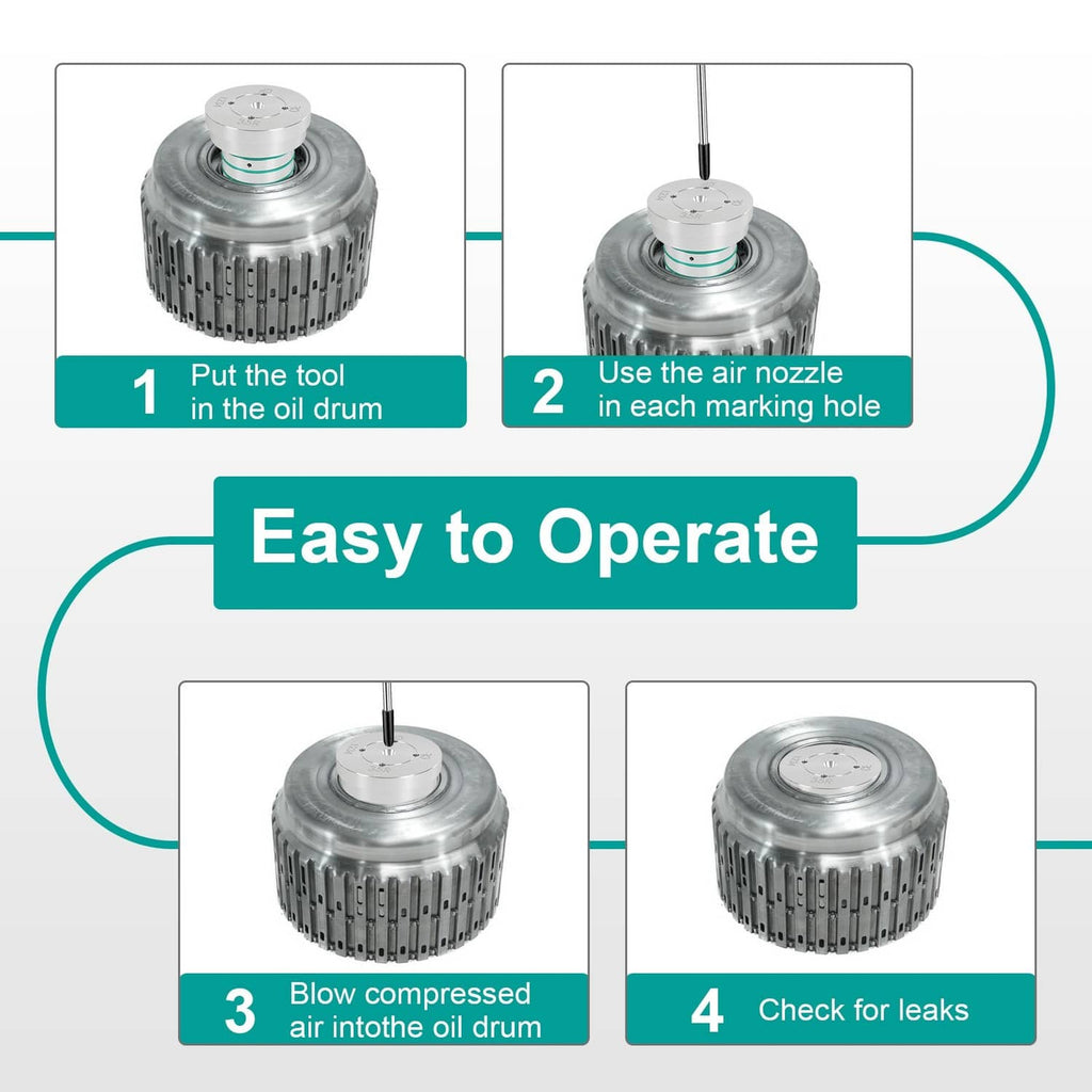 Reverse drum tester kit with installed metal tool and mounting plate parts
