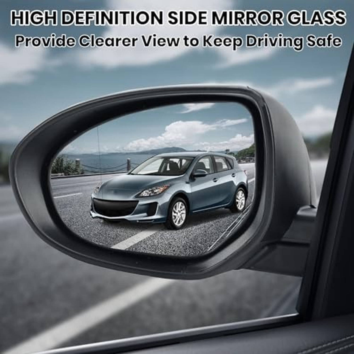 Left driver-side mirror housing with dark reflective glass