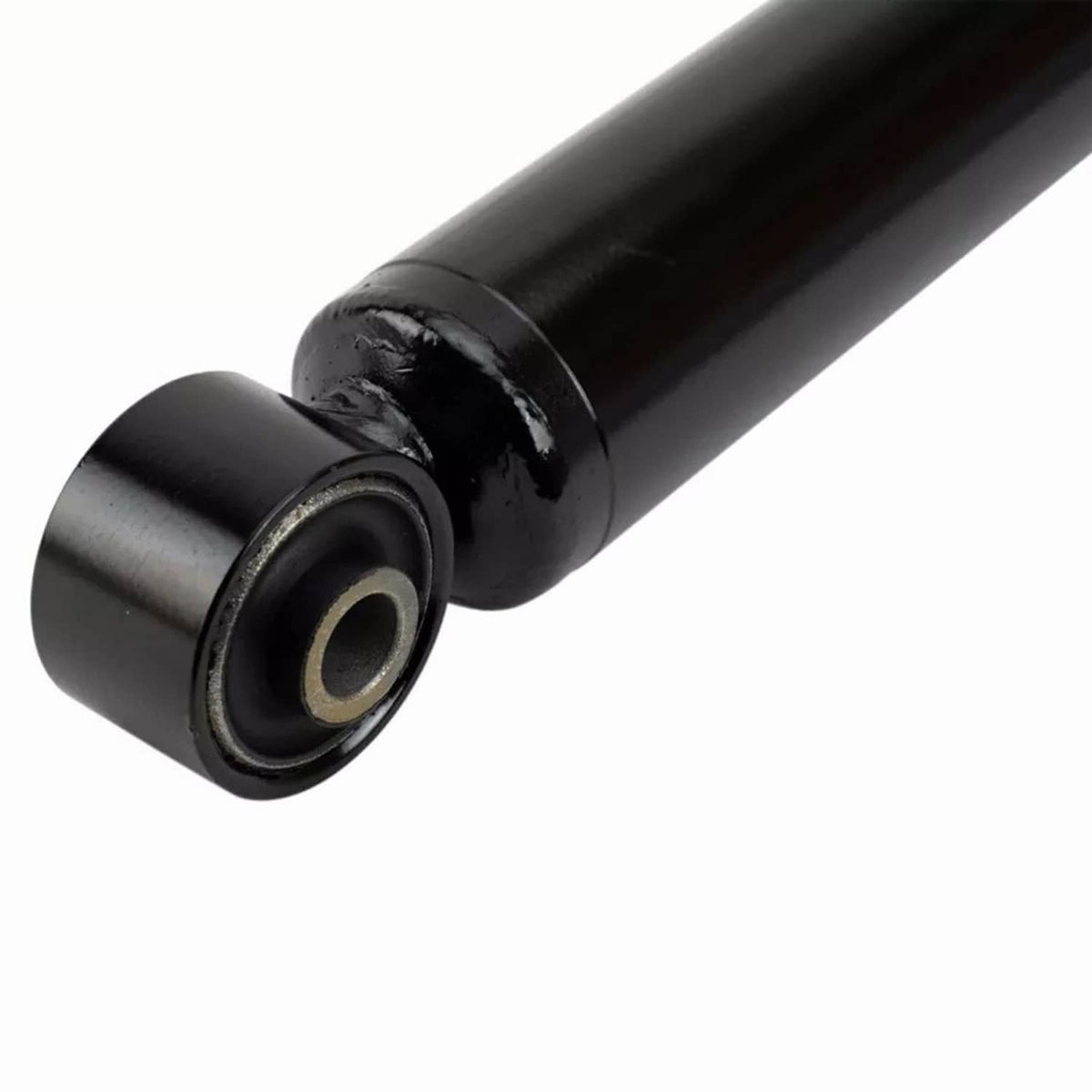 Black shock absorber end bushing on rear air suspension strut