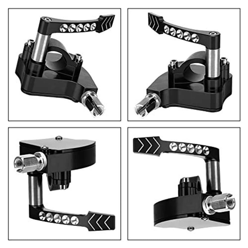Black thumb throttle lever control assembly, gem-studded lever with silver cable clamp
