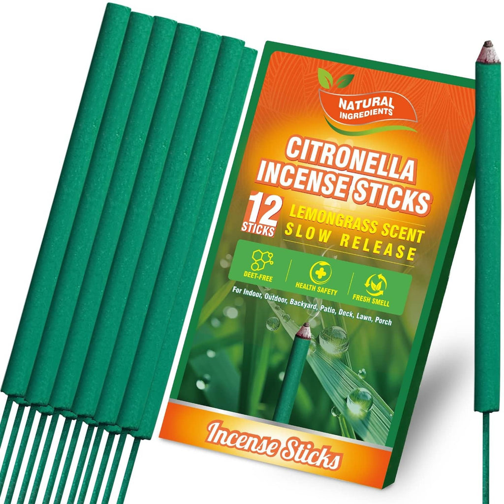 Green citronella incense sticks with retail box packaging