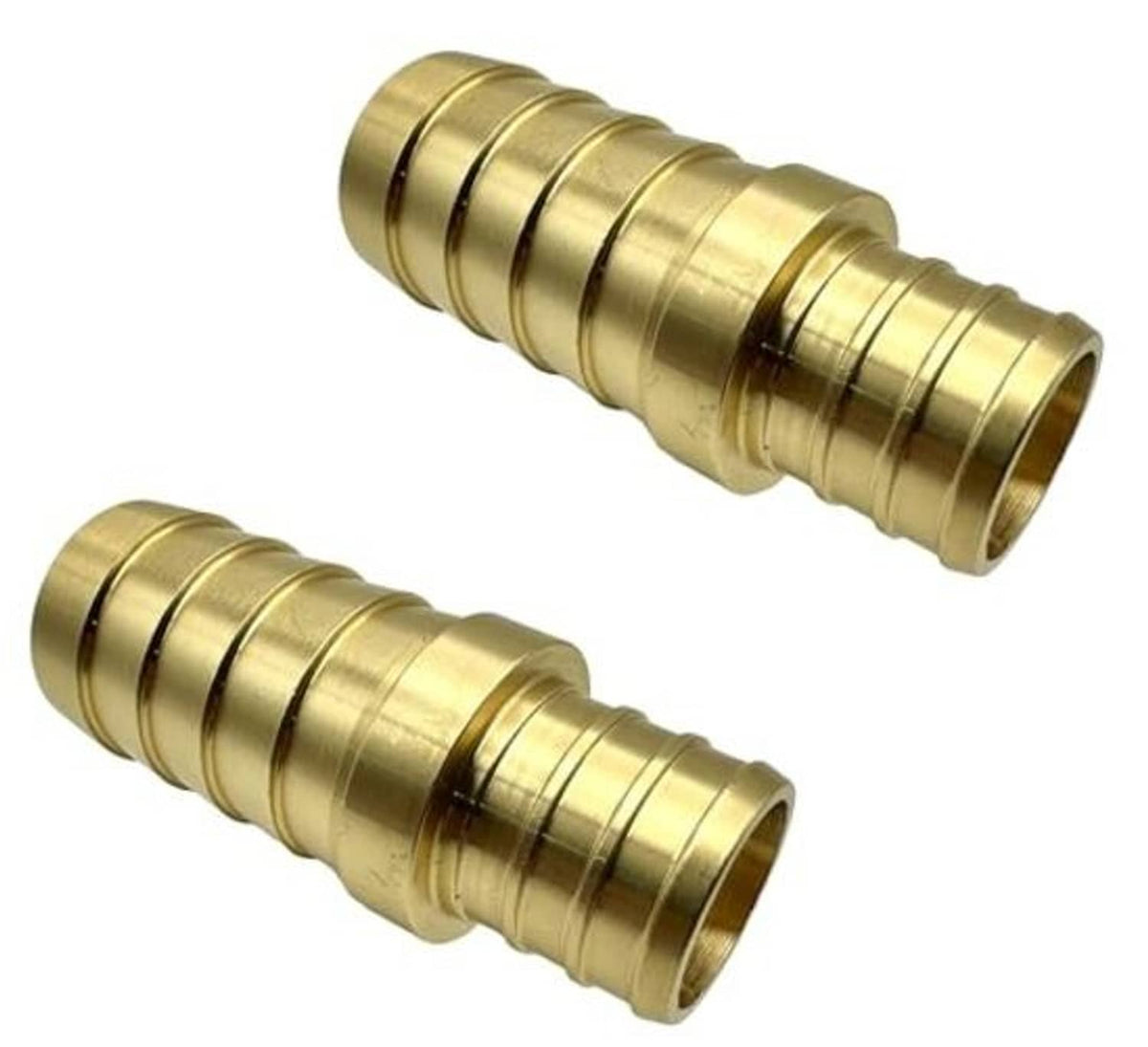 Brass 3/4" PEX to hose barb adapter, 2-pack, ridged coupling with barbed outlet
