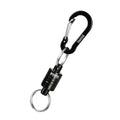 Black magnetic net release holder with stainless steel split ring and carabiner loop