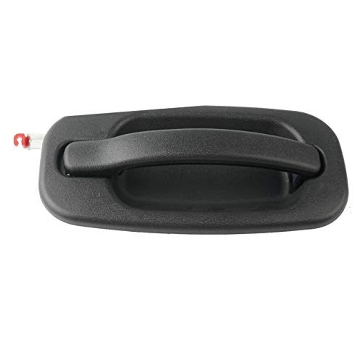 Exterior front door handle, dark gray with long black grip insert