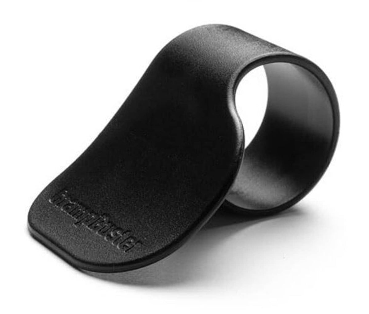 Black textured throttle cruise assist grip with rounded housing and circular opening