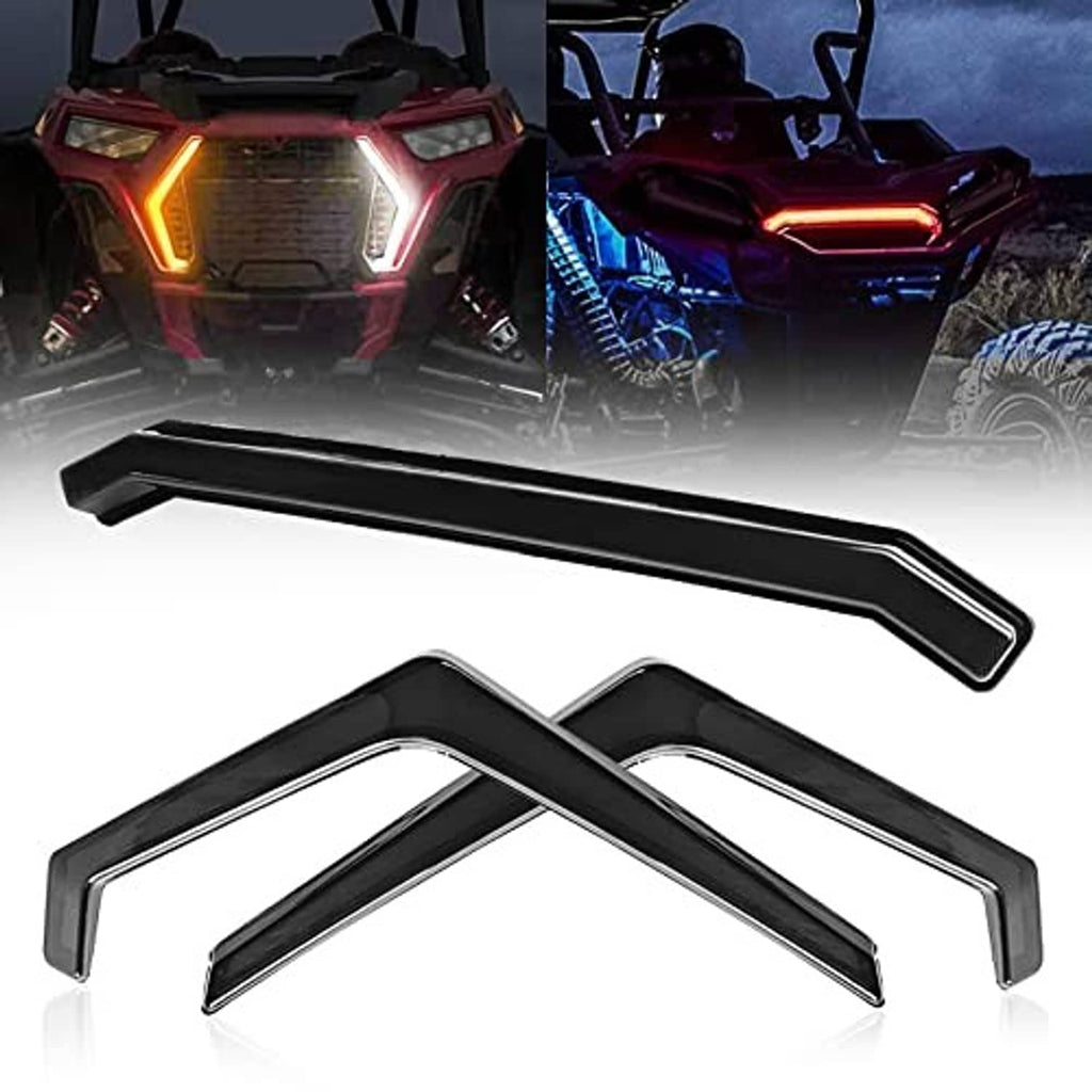 LED UTV accent light bars and tail light kit, long bar with warm orange LED edges