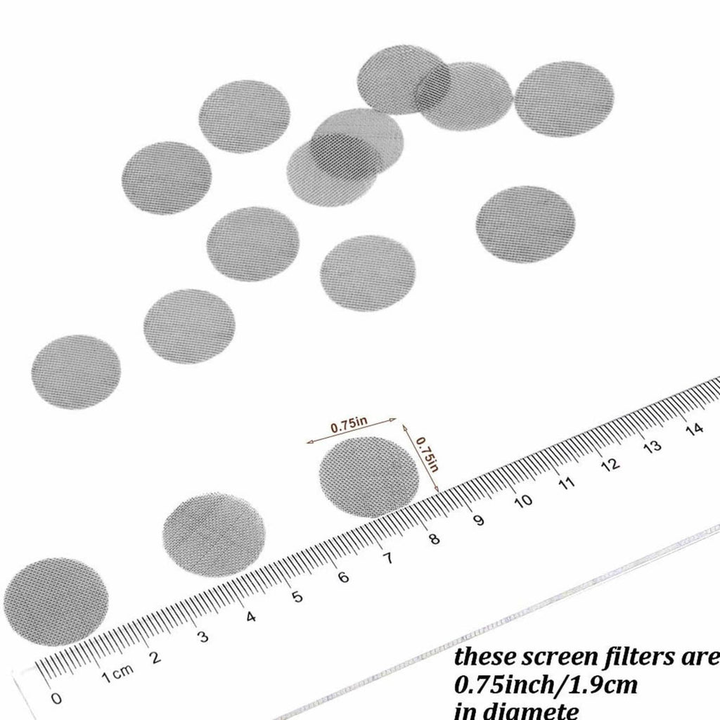 Stainless steel pipe screen discs with measuring ruler, round gray mesh filters