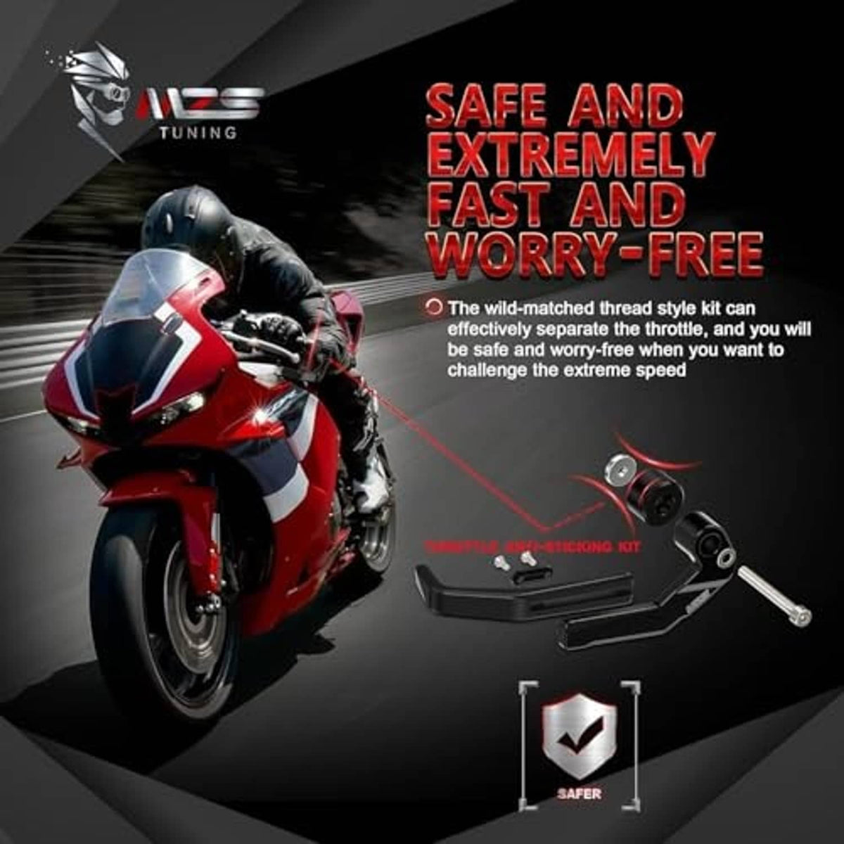 Motorcycle lever guards kit, black protective bracket and bolts for clutch and brake levers