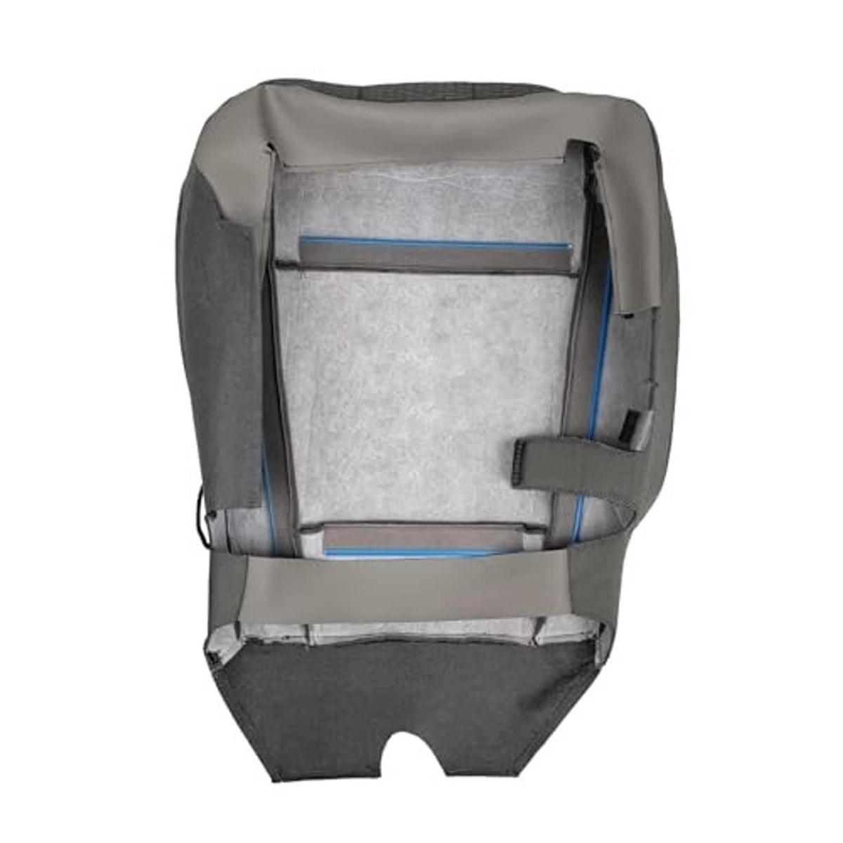 Gray seat bottom cover underside with support bars and attachment straps