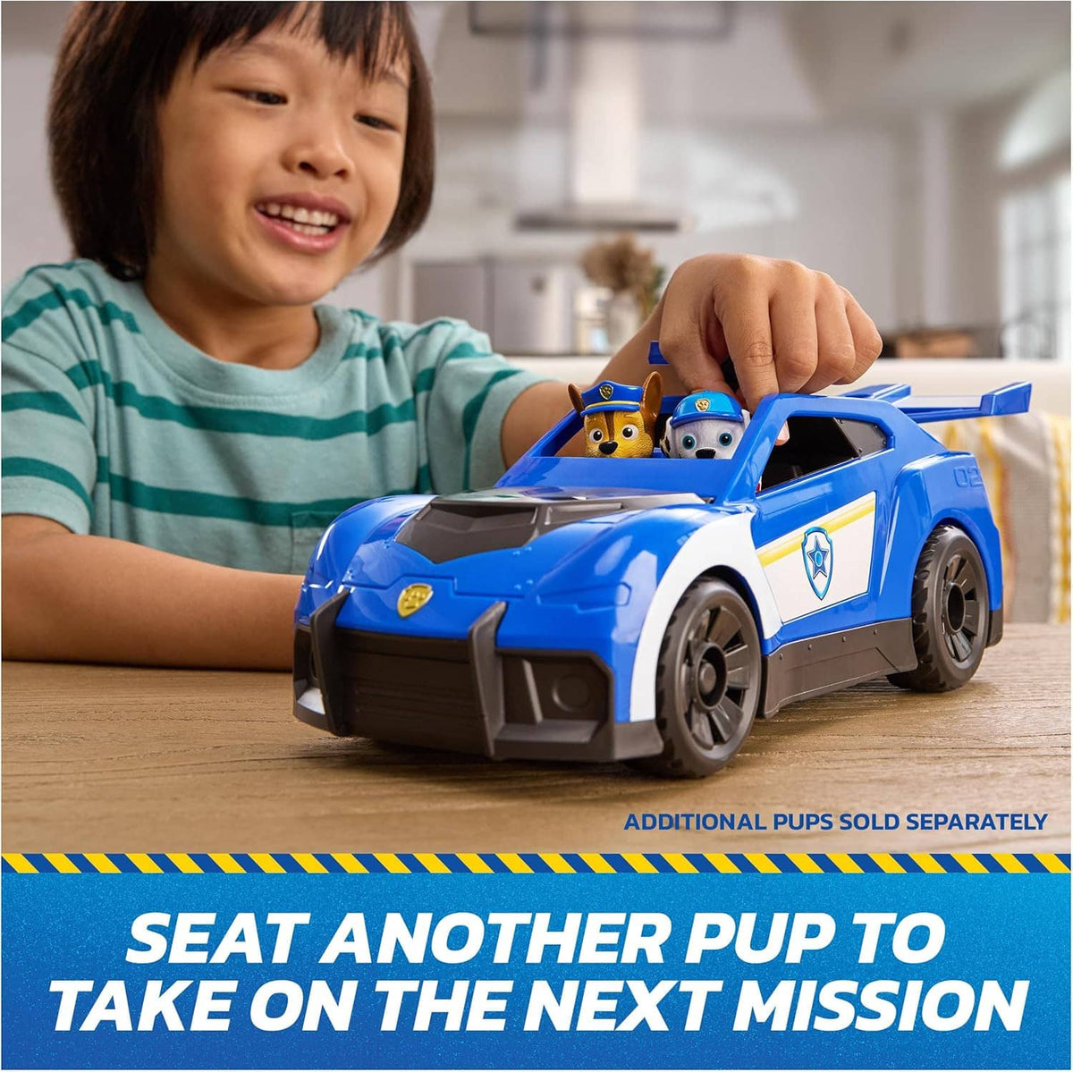 Paw Patrol blue Chase rescue cruiser toy car with Chase figure and rooftop launcher