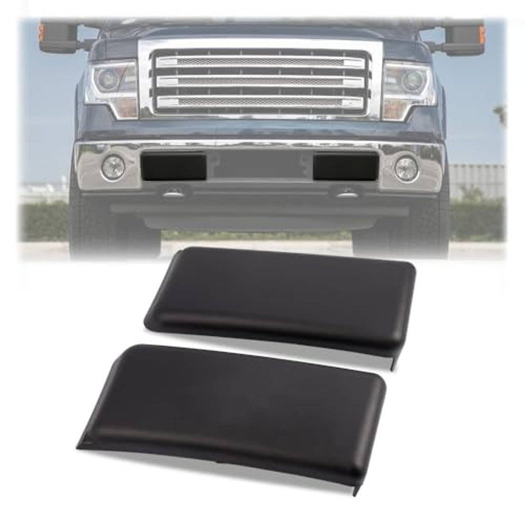 Front bumper guard pads set of two matte black rectangular covers