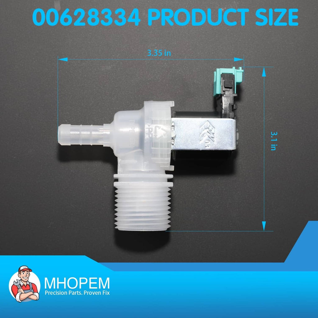 White water inlet valve assembly with black electrical module and teal connector