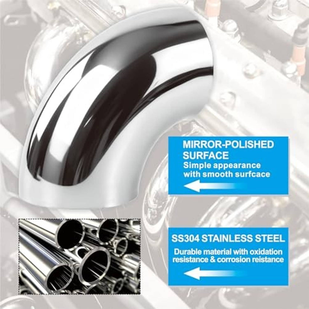 Mirror-polished stainless steel 90-degree elbow fitting, smooth curved tube