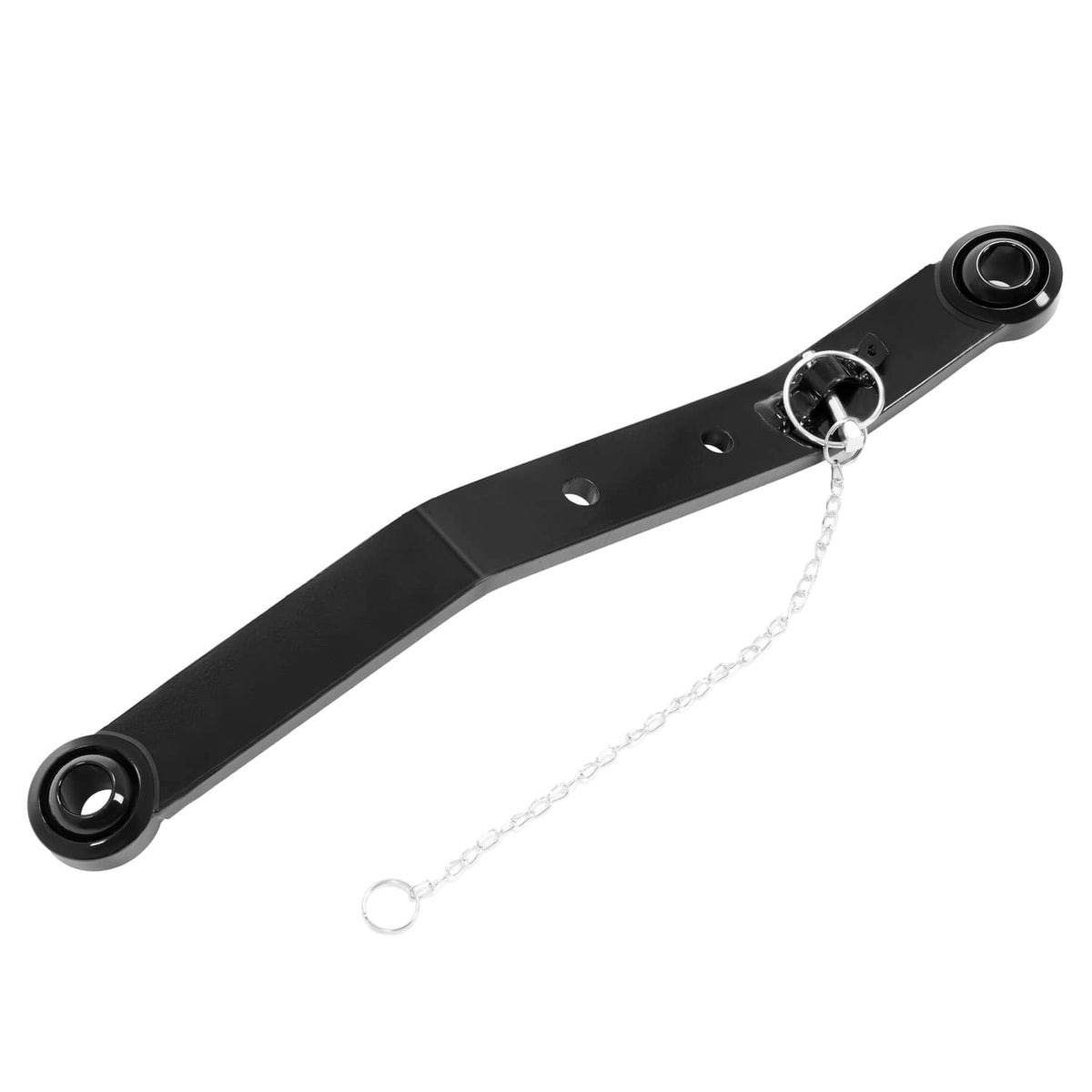 3-point hitch lift arm with end eye bushings and center chain tether ring