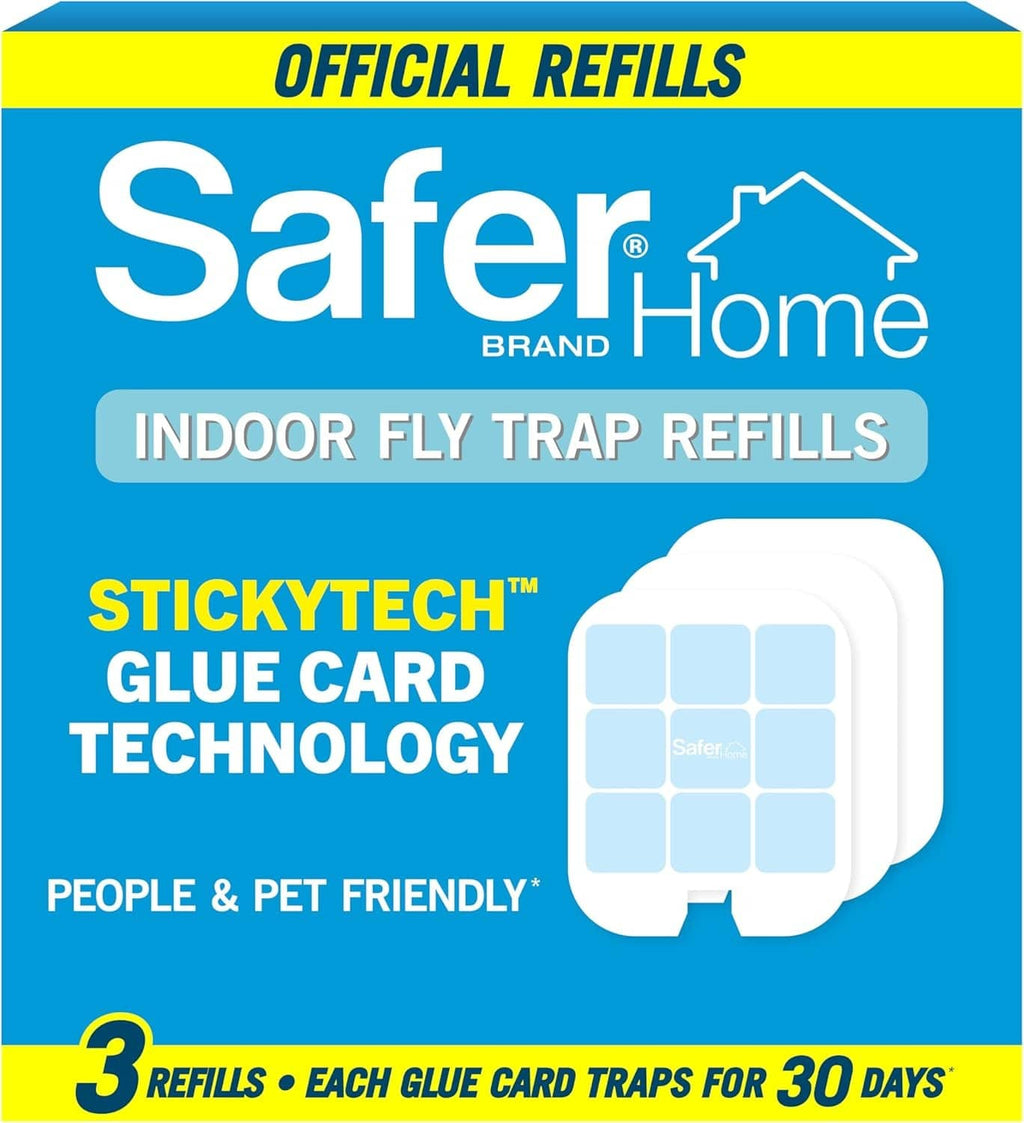 Safer Home indoor fly trap glue card refill pack, 3 refill cards