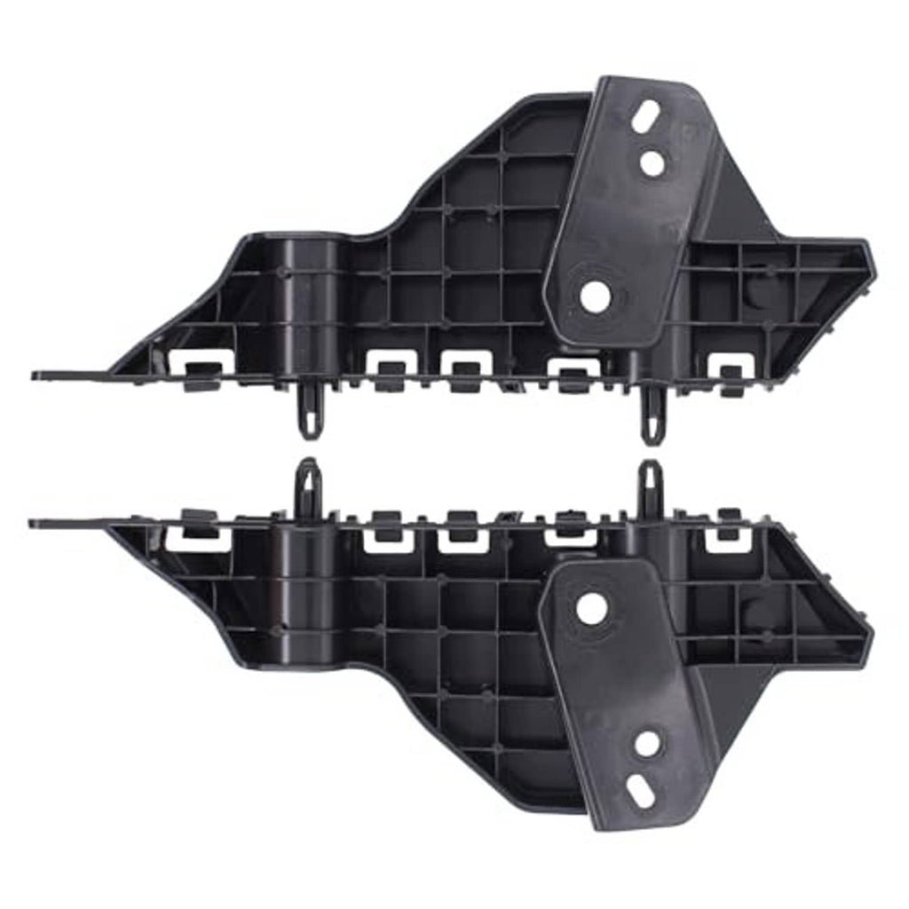 2-piece set of black front bumper bracket retainers with molded grid and holes