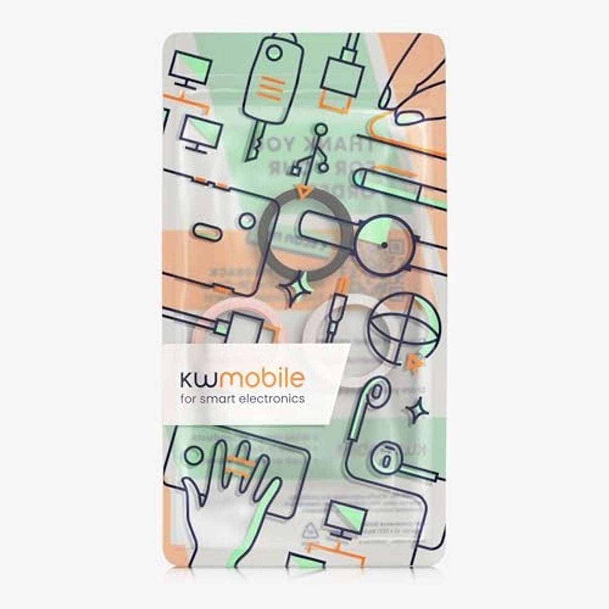 Smart ring protective cover retail box with colorful circuit-style design.