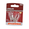 SYLVANIA LongLife 7443 miniature bulbs, clear blister pack with two glass lamps