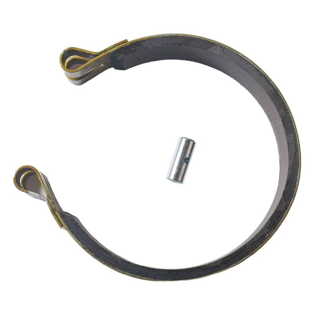 Mini bike brake band: dark rubber loop with mounting pin and side clip brackets