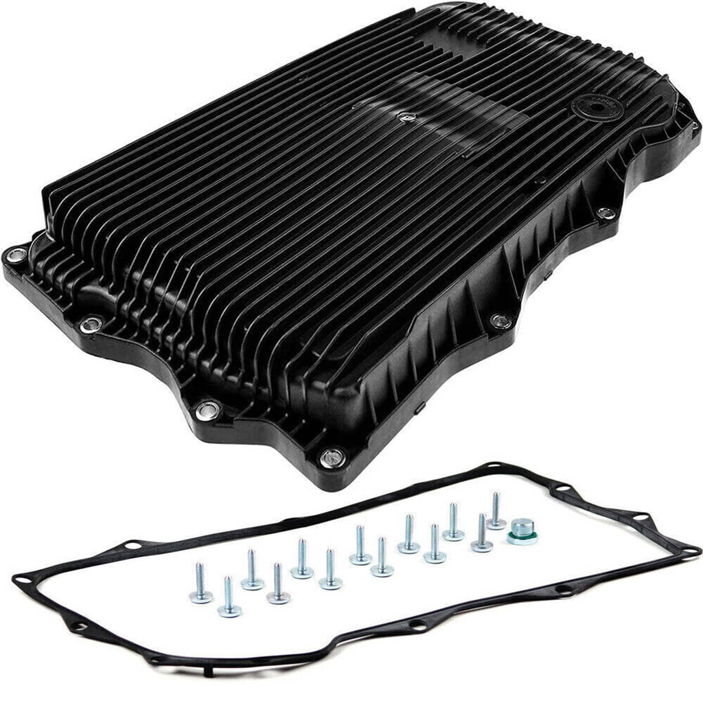 Automatic transmission oil pan kit: black pan, gasket, filter, bolts