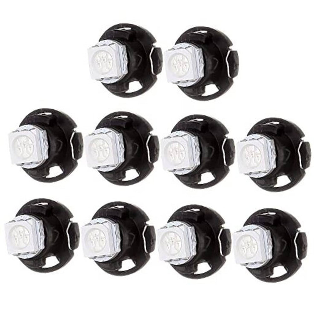 Set of 10 white LED wedge bulbs with black housing and square front lens