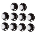 Set of 10 white LED wedge bulbs with black housing and square front lens