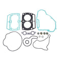 Engine top-end head gasket kit parts: blue gaskets, black gasket, seals and small fasteners