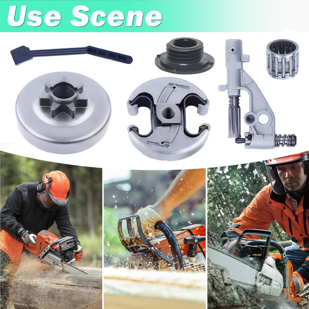 Clutch drum, clutch assembly and oil pump kit with needle bearing and line