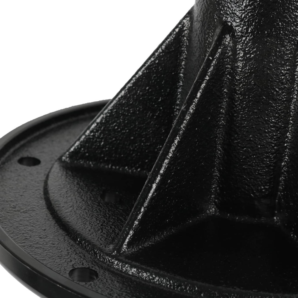 Black metal spindle arm and base texture with mounting hole detail